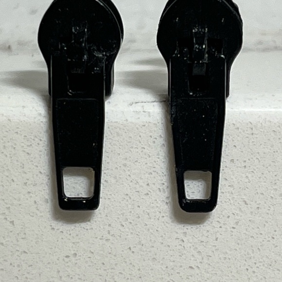 Zipper Stud Earrings made with solid 925 sterling silver posts. - Picture 2 of 3